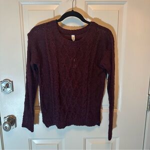 Aeropostale Maroon Cable Knit Sweater, Women’s Size S
